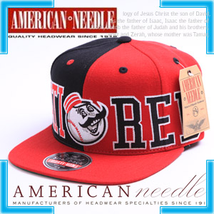 [American Needle] Wraparound 신시네티 레드 스냅백 MLB Cincinnati Reds Snapback Hat # RED/BLACK