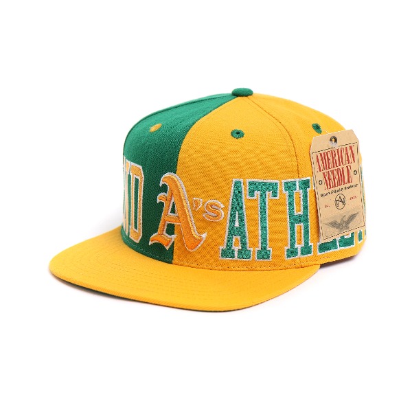 [American Needle] 오클랜드 스냅백 Athletics Oakland Snapback Hat # YELLOW/GREEN