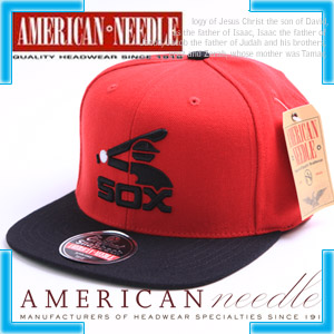 [American Needle] 아메리칸 니들 스냅백 Blockhead White Red Sox 화이트 레드삭스 Snapback Hat # RED/BLACK
