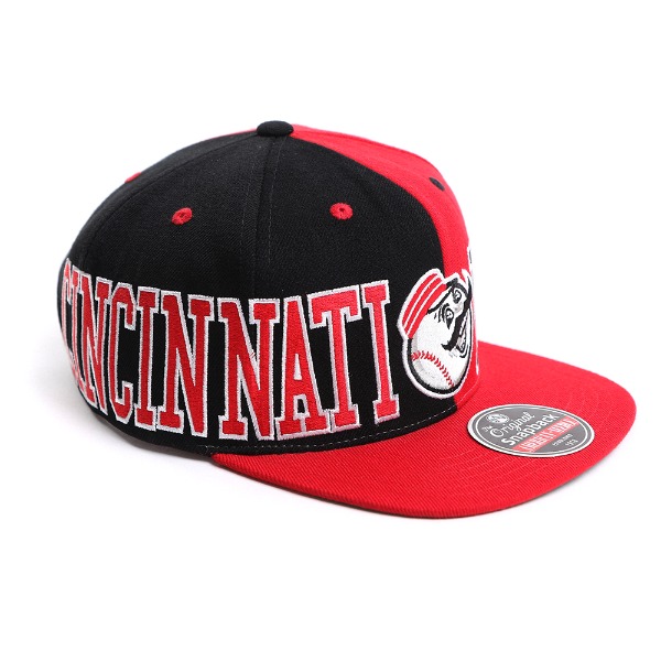 [American Needle] Wraparound MLB Cincinnati Reds Snapback Hat # RED/BLACK